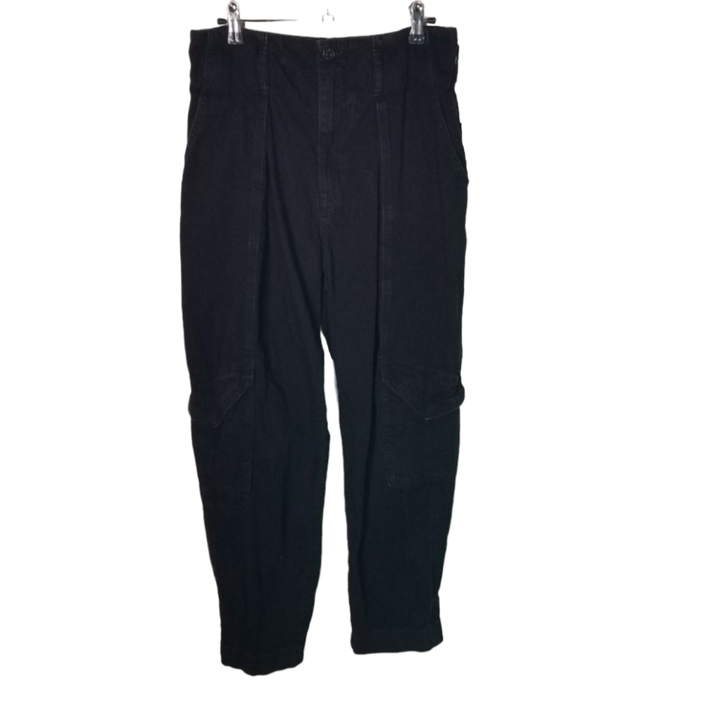 Edwin Harlow Anthropologie Jeans Relaxed Tapered Pleated Waist Nero 27 30 - Picture 4 of 16